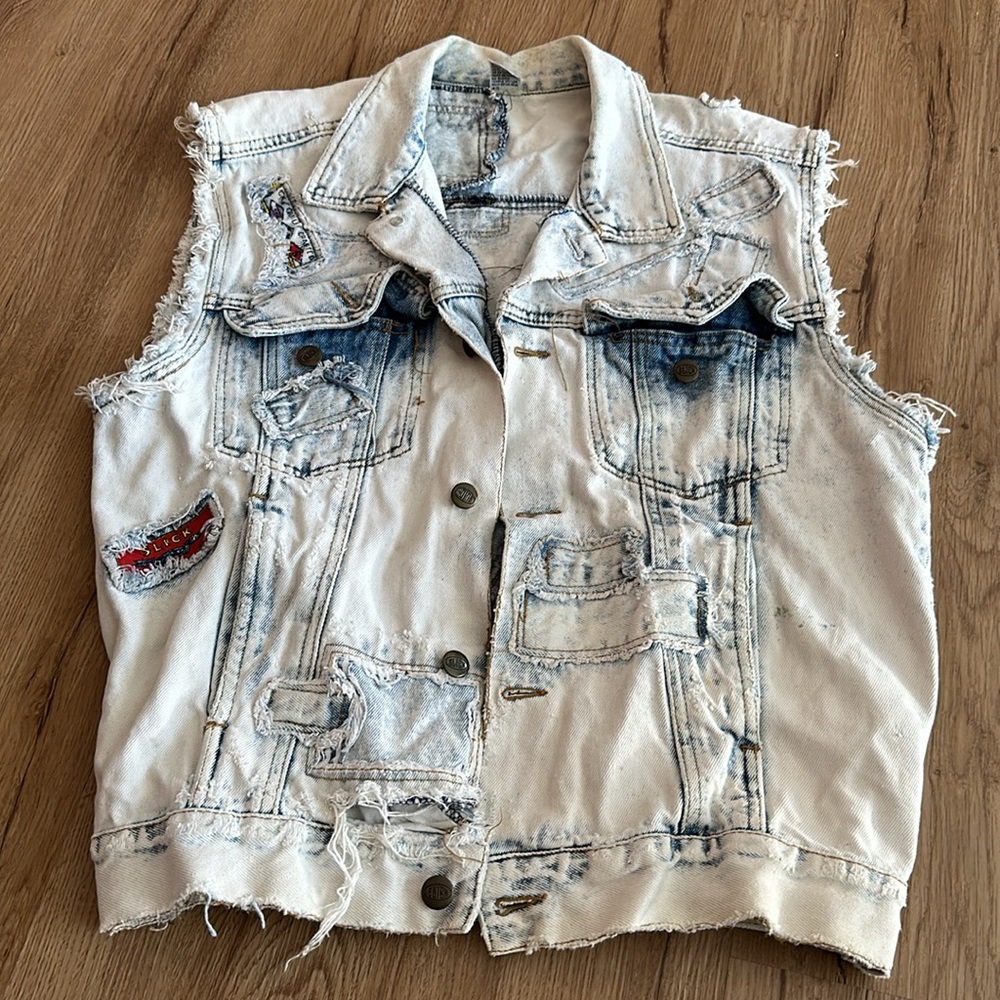 Slick Denim Cut Off Jacket Vintage